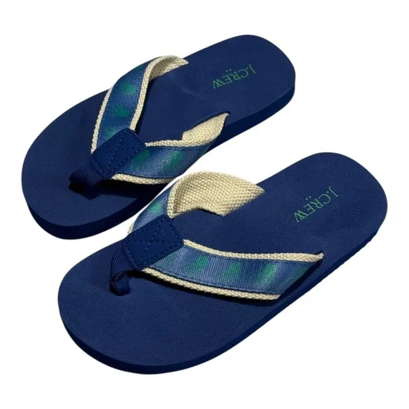 J Crew Kids Jellyfish Flip Flop Sandals Size K12 Blue Green‎ Print NWT