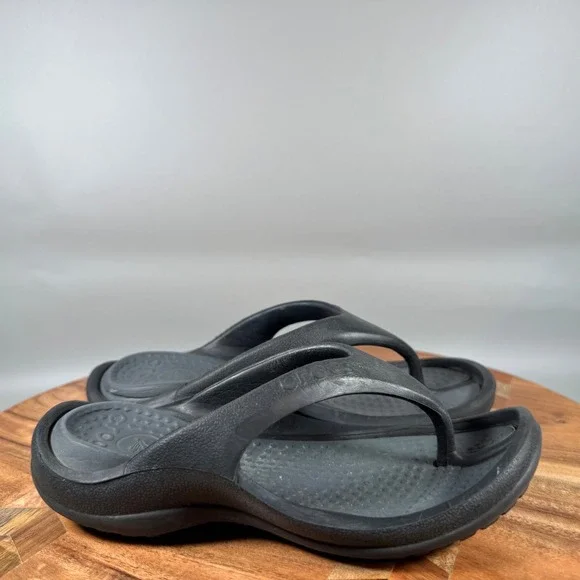 Crocs Kids Flip Flops Black Thong‎ Sandals Toddler Size 12 13