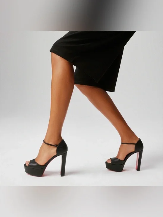 Auth Christian Louboutin Sandaloo  130 mm Strappy sandals -size 39 NWOT black