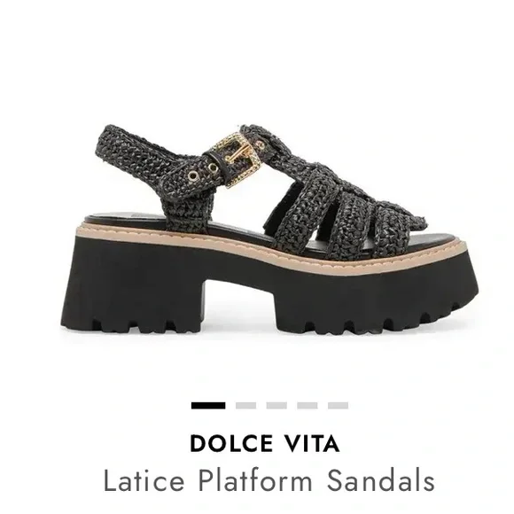 Dolce Vita Black Lattice Platform Sandals 8.5