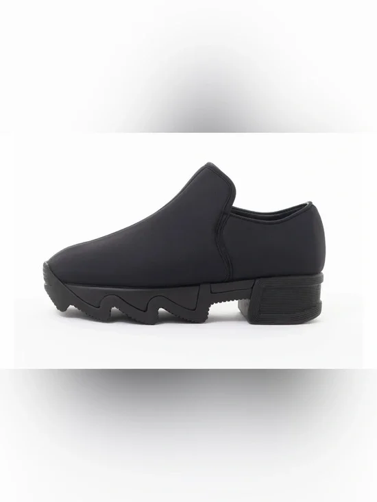 Women's Black Platform Slip-On Shoes - Modern Chunky Sole