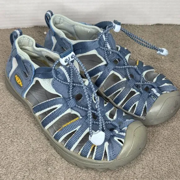 KEEN Whisper Blue Closed Toe Hiking Sandals Drawstring Closure YOUTH Size 3