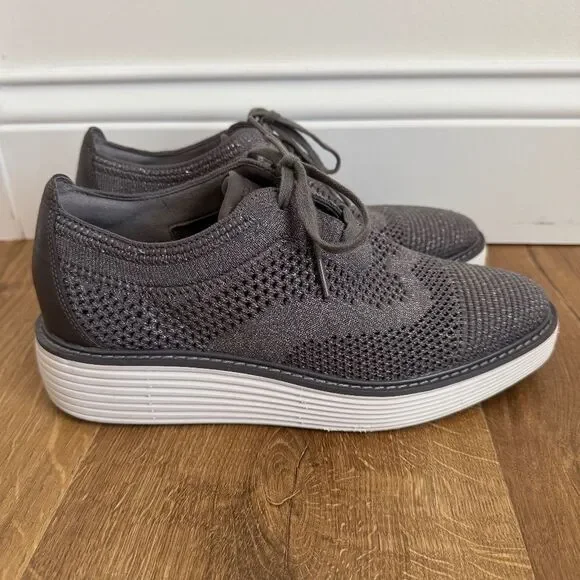Cole Haan Women's OriginalGrand Platform Oxford - Metallic Grey | Size 7.5