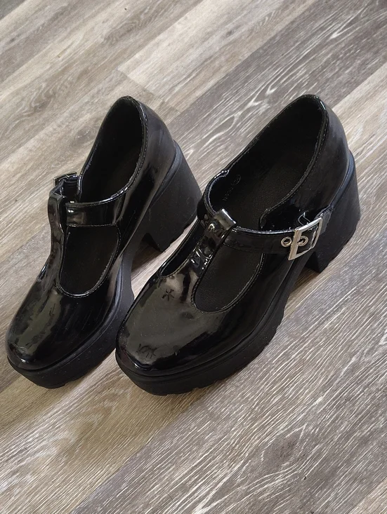 Hot Topic Black Patent T-Strap Platform Mary Janes