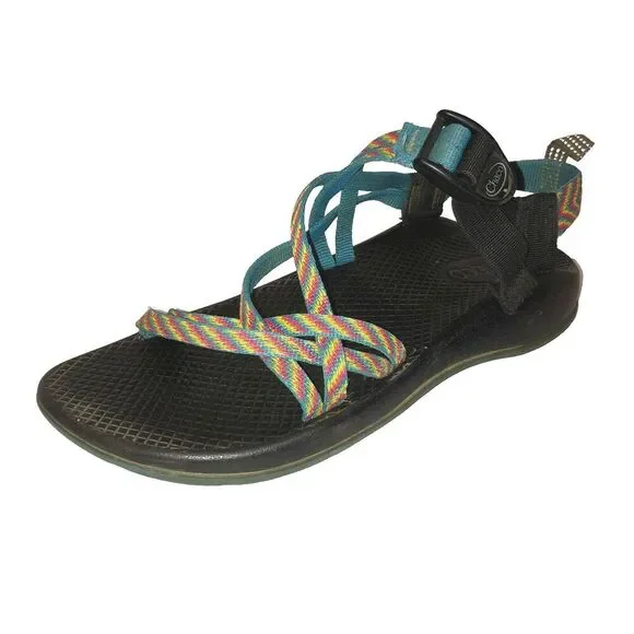 Chaco ZX/1 Eco Tread Sandals Youth 5 Kids Rainbow Fiesta Stripes Double Straps