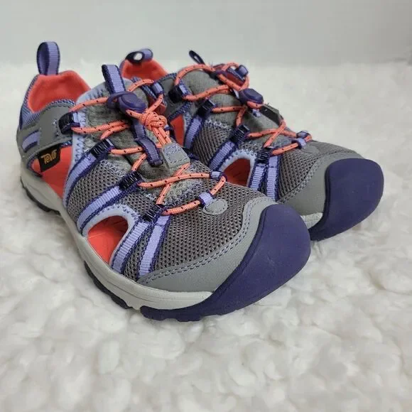 Teva Kids Manatee Sport Sandals Size 2 Gray Closed Toe Hiking Outdoor Water