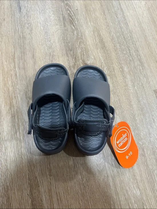 wonder nation gray Kids' Slide Sandals with Back Strap