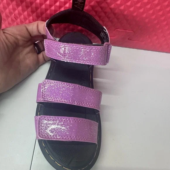 Dr. Martens Klaire J Purple Glitter Strappy Sandals Kids Size 2 US 33 EU AW004