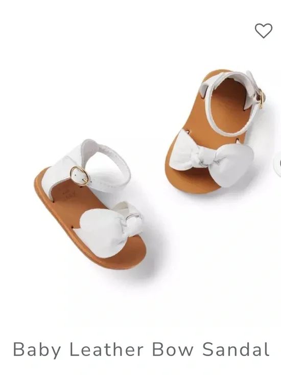Janie and Jack White Baby Bow Sandals with Buckle Strap