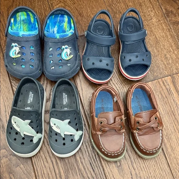CROCS Kids Sandals and Clogs - Blue, Brown, Gray