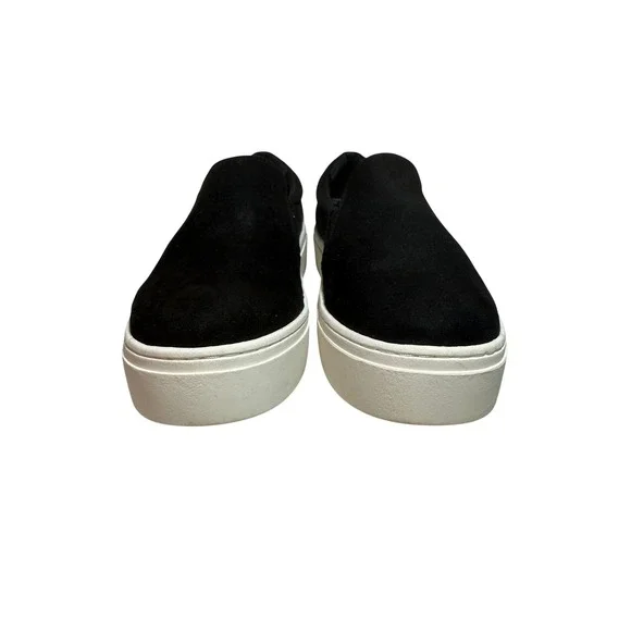 Lane Bryant Black Suede Platform Slip‎ On Sneakers Shoes Women Size 8W