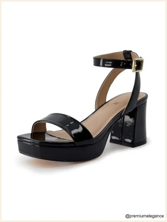Platform Sandals with Memory Foam, Wide Widths, Buckle Ankle Strap
