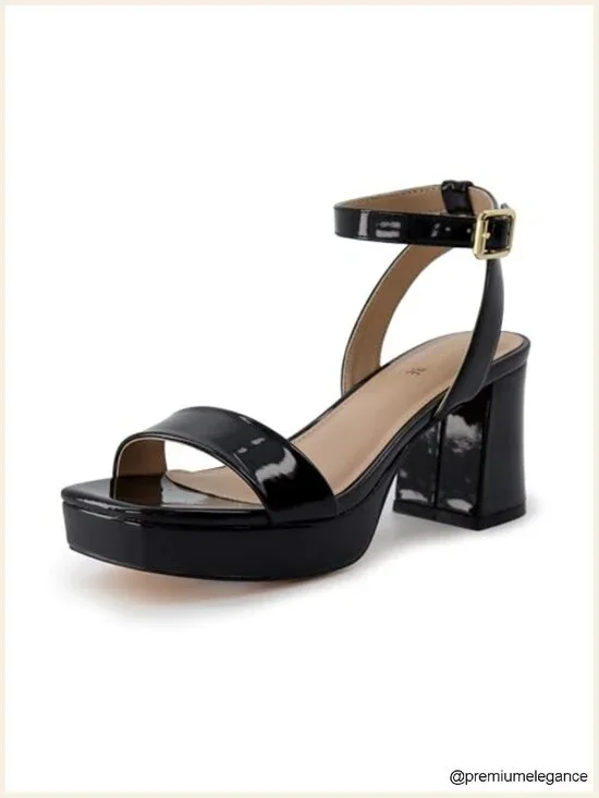 Platform Dress Sandal with Memory Foam, Ankle Strap, 2.5