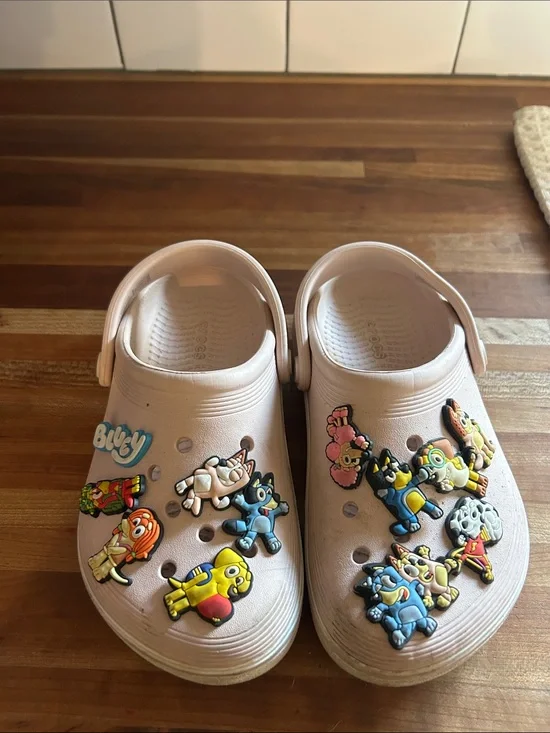 CROCS Kids Light beige Clogs with Character Charms
