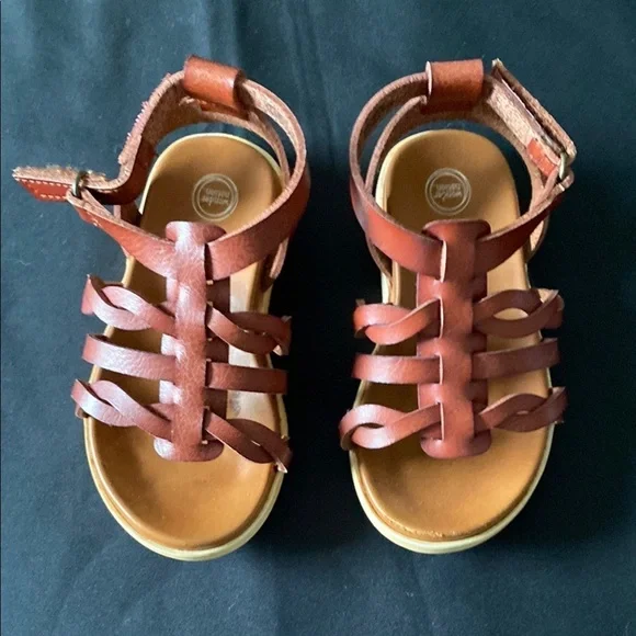 Brown Leather Kids Sandals