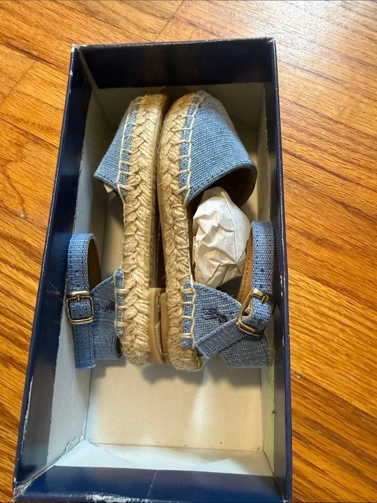 Polo by Ralph Lauren Kids Light Blue Espadrille Sandals with Buckle