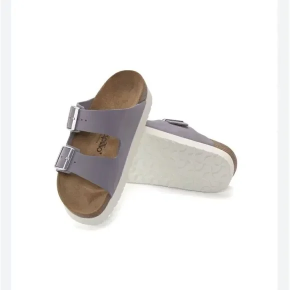 Birkenstock Papillio Arizona Platform Nubuck Leather Purple Fog Narrow NEW $200