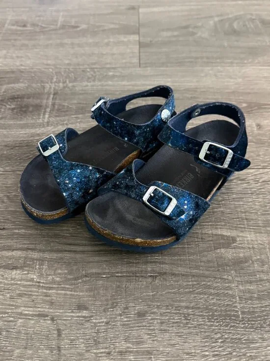 Birkenstock Rio Kids Sandals Blue Milky Way Galaxy Print EU 28 US 10