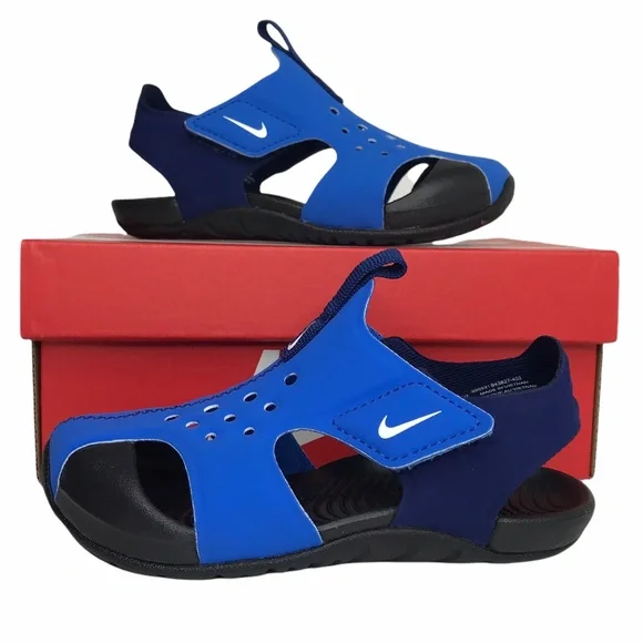Nike Toddler Boy's Sunray Protect 2 Sandals,‎ Size 7-10 Blue/Black - Comfy Shoes