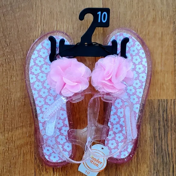 Wonder Nation pink sparkle jelly shoes‎