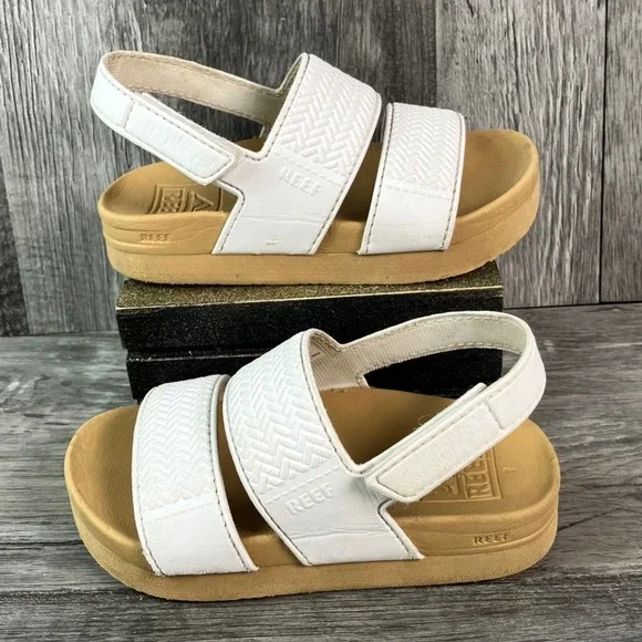 Reef Little Water Vista Kids White  Platform Sandals Size 7 Toddler 4500173822
