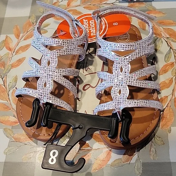 Wonder Nation Girls Rhinestone Sandals