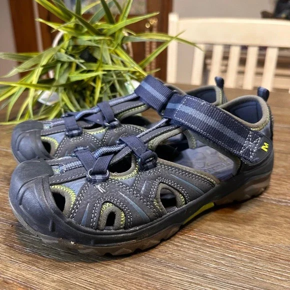 Merrell Hydro‎ 4M US 3 UK 35 EU Kids Waterproof Sport Sandals Blue Green