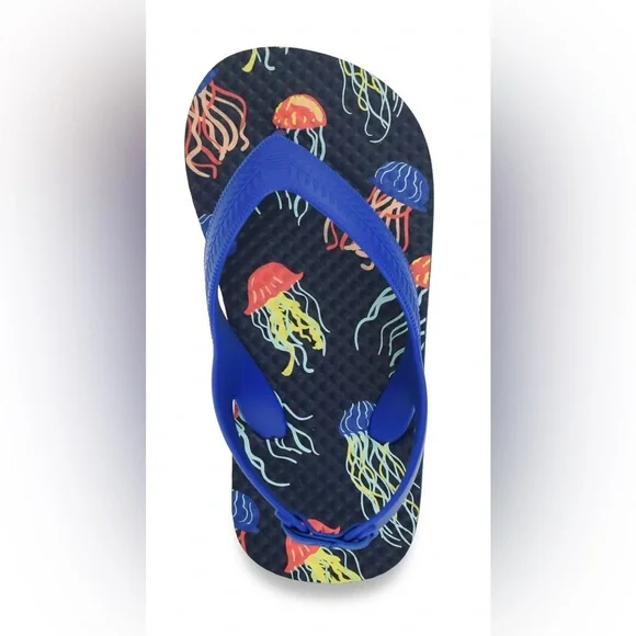 🔴 3/$12 Wonder Nation Navy Jellyfish Flip Flops!‎ NWT! Size 11/12 Toddler!