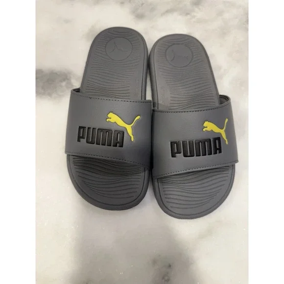 PUMA Cool‎ Cat 2.0 Kids Size 4 Grey Unisex Slides Sandals New with Tags
