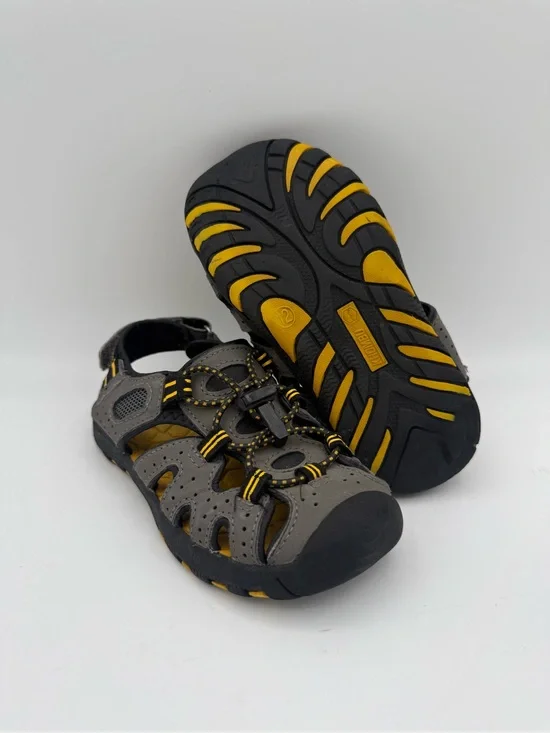 Youth Unisex Kids Khombu Charlie‎ Active Gray Yellow Outdoor Sandals Size 12