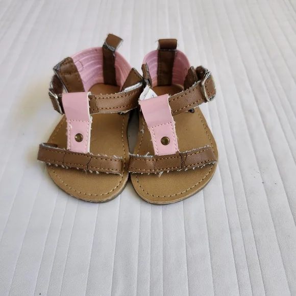Rising Star Brown and Pink Kids Sandals