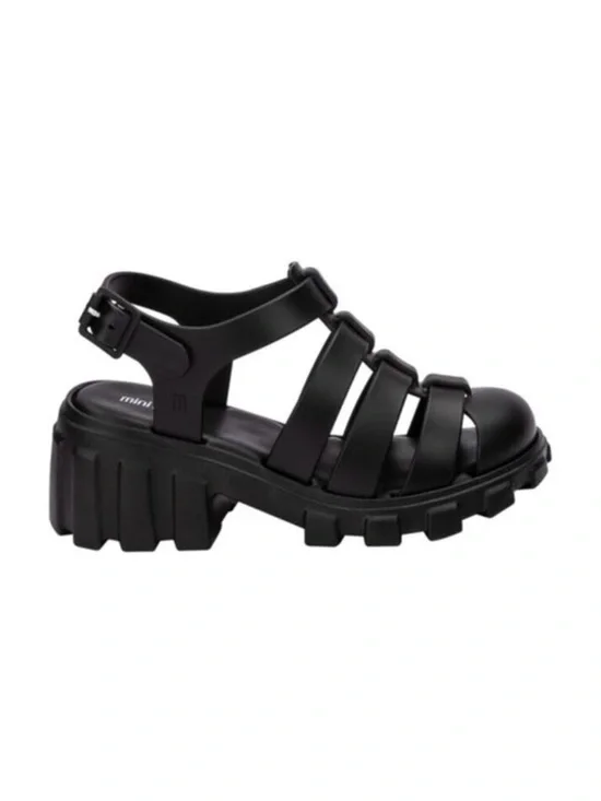 Mini Melissa Black Chunky T-Strap Platform Sandal