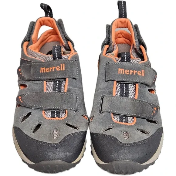 Merrell Iggy Web Kids Dark Grey Orange Hiking Water Sandals J35065 Size 4 US