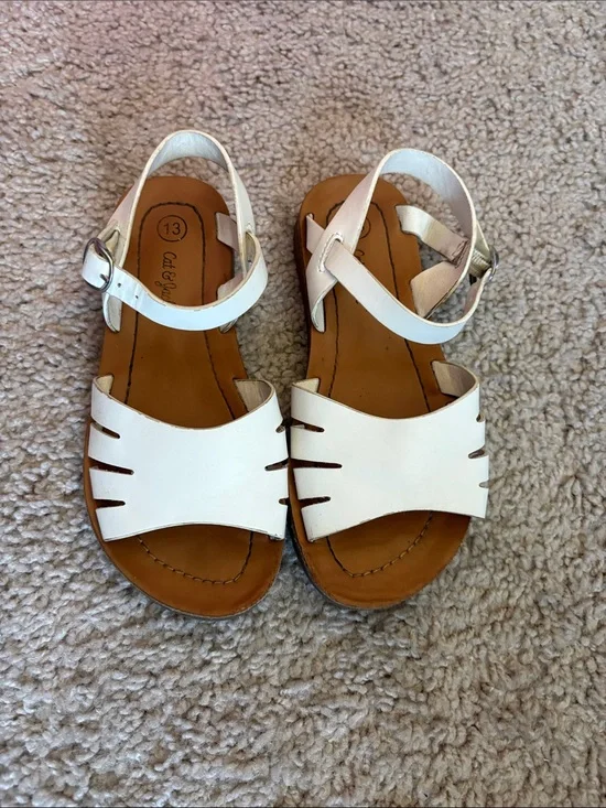 Cat & Jack White Girls' Open-Toe Ankle Strap Sandals