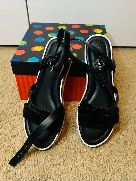 Black Slingback Sandals - Charming Comfort