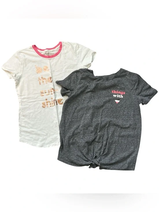 Old Navy White & Gray Heather Graphic Short Sleeve Tee Bundle XXL 16