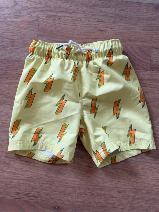 Yellow Lightning Bolt Swim Shorts