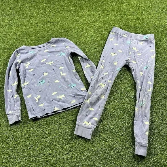 Old Navy Girls Toddler Unicorn Dragon Crown Print Pajama Set 5T