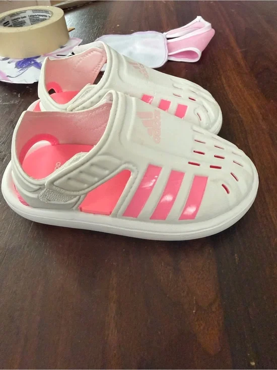 adidas Kids White and Pink Water Sandal