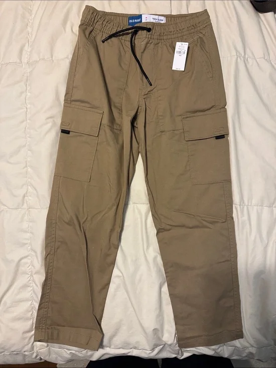 Old Navy Men's Khaki Cargo Joggers with Drawstring