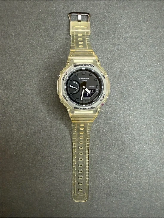 G-SHOCK Casio Transparent Yellow Resin Digital-Analog Watch