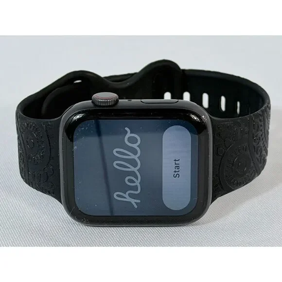 Apple Watch GPS Cellular 44mm Black Aluminum Case w/ Band, Charger Unlock A2354