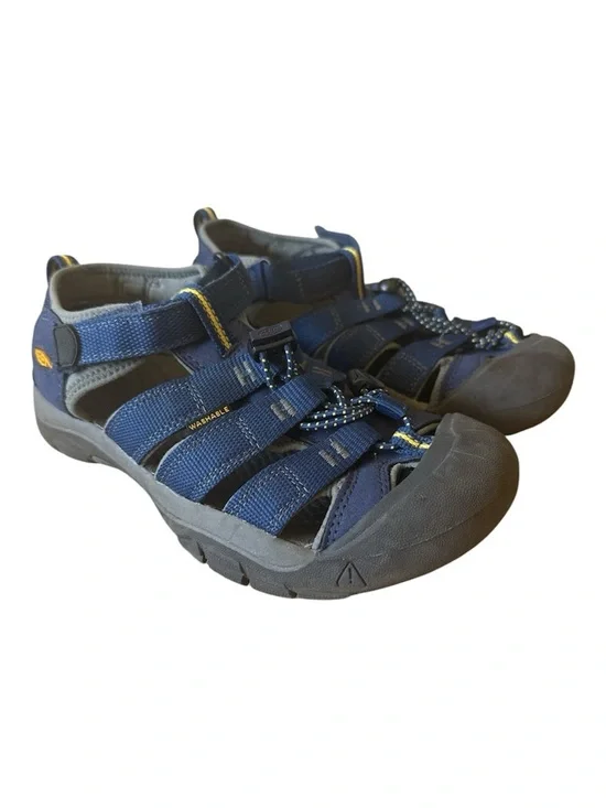 Keen Newport H2 Hiking Sandals Kid's Size 4 Blue Waterproof Bungee Cinch 1009962