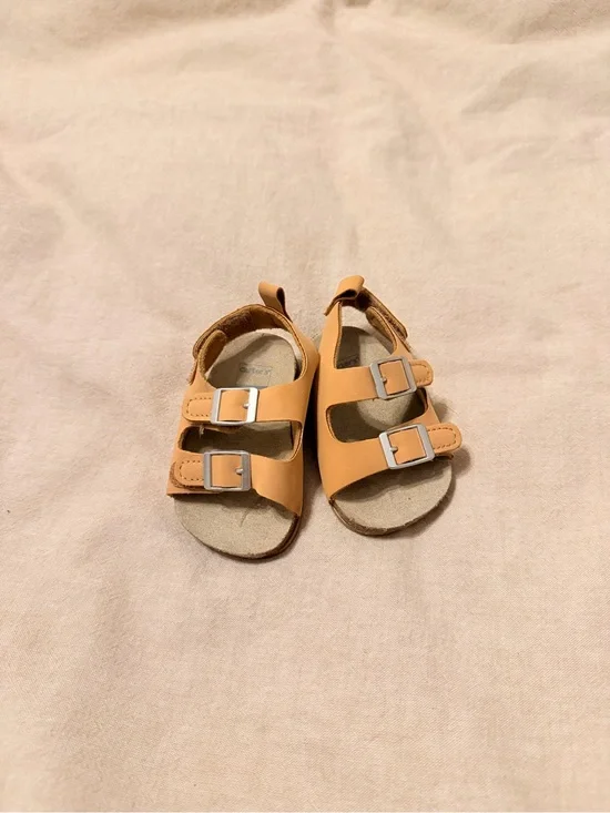 Carter's Tan Double-Buckle Kids Sandals