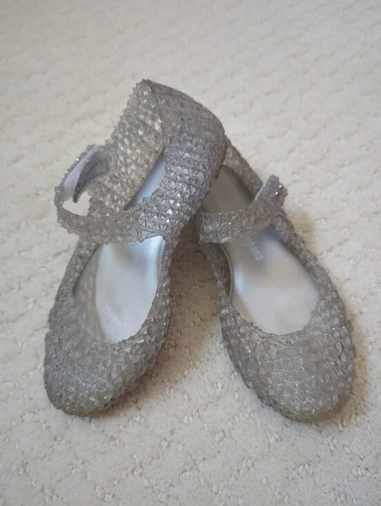 Mini Melissa Campana Jelly Shoes Clear Glitter Size 28/29 EUR 11 US