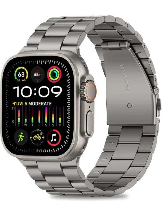 Stylish Stainless Steel Link Band for Apple Watch Ultra 49mm - Unisex Metal