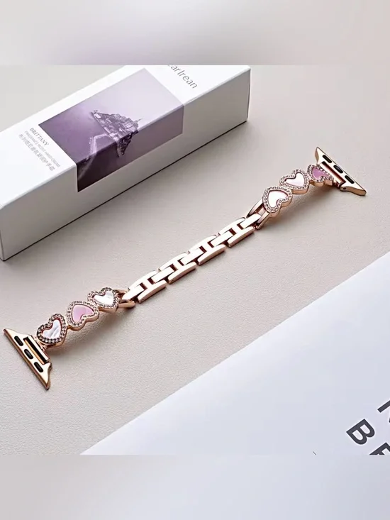 Rose Gold Heart Link Apple Watch band 38-49 mm