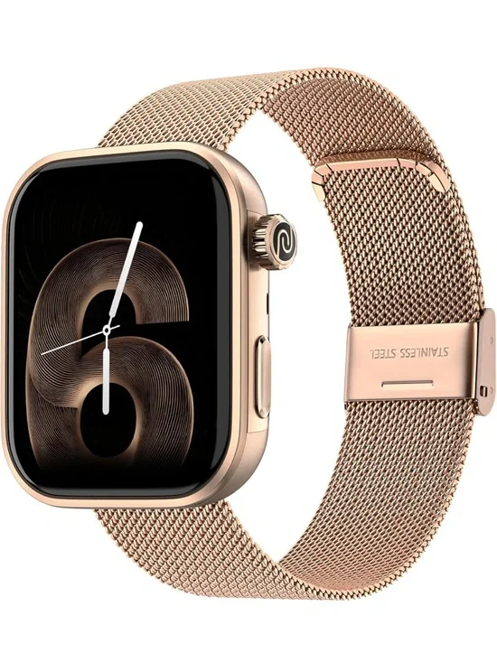 Smartwatch Noise ColorFit Rose Gold Mesh Link Pro 6 Smart Watch AMOLED FC1