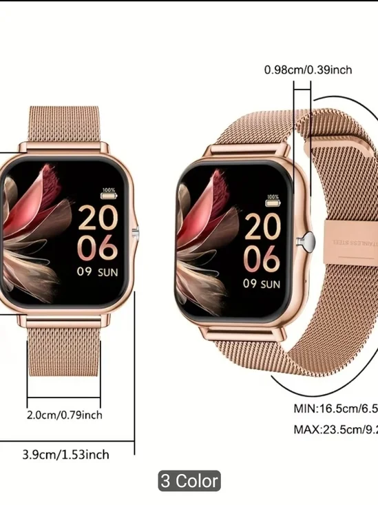 Rose Gold Stainless Steel Touchscreen Smartwatch & Band- Electronic Wearable