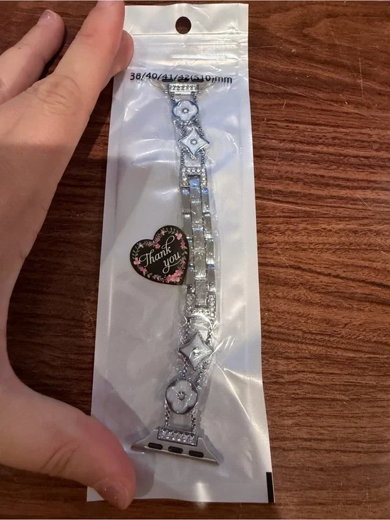 Rhinestone Silver Watch Band Strap 38-42 mm strap